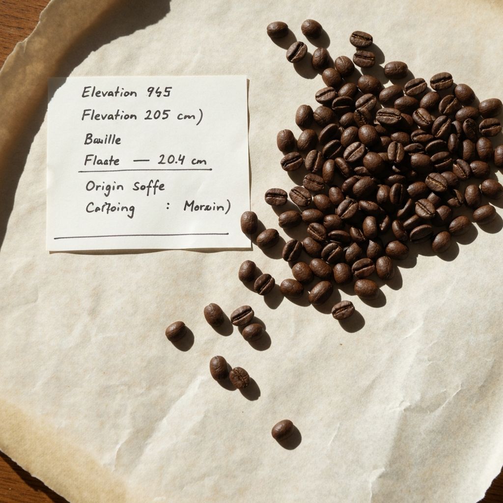 Kaffeebohnen und Herkunftsnotizen zu Altitude und Terroir
